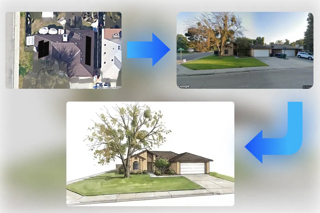 Watercolor home portrait preview