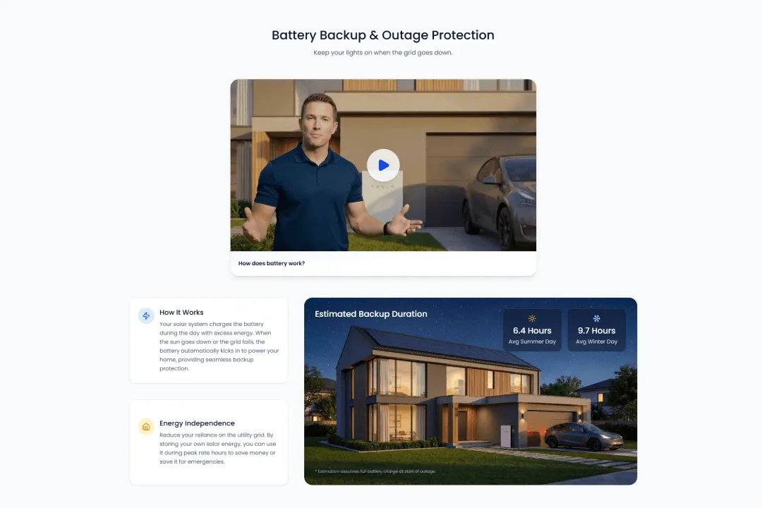 Battery backup estimation preview
